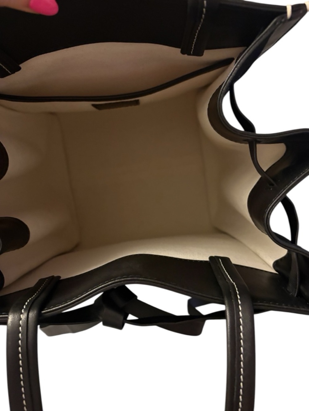 Vince Black Leather Tote with Bow-Tie Detail - Picture 10 of 13